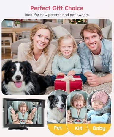 LUCKVIEW BM1 Baby Car Camera for Back Seat & Pet Monitoring, 5'' 1080P Monitor with IR Night Vision, 3X Zoom, Crystal Clear View, Easy 5-Min Wired Installation for Peace of Mind - Image 8