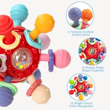 Baby Montessori Sensory Toys for 0-6 6-12 Months, Baby Teether Teething Toys for Babies 0 3 6 9 12 18 Months, Newborn Infant Learning Developmental Toys Gifts for 1 2 Year Old Boys Girls - Image 4
