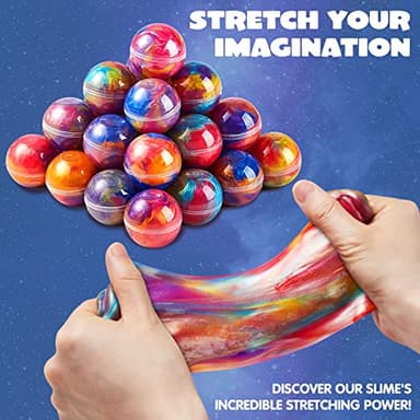 JOYIN Slime Party Favors, 36 Pack Galaxy Slime Ball - Stretchy, Non-Sticky, Mess-Free, Stress Relief, and Safe - Toys for Girls and Boys - Classroom Reward, Party Supplies - Image 6