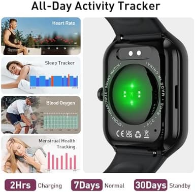 Smart Watch(Answer/Make Call), 1.96" HD Smartwatch for Men Women, 2025 Fitness Watch with 110+ Sport Modes/Heart Rate/Sleep Monitor/Pedometer, IP68 Waterproof Fitness Activity Tracker for Android iOS - Image 5