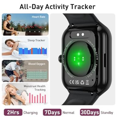 Smart Watch for Men Women(Answer/Make Call), 2025 New Smartwatch 1.96" HD Fitness Watch with 110+ Sport Modes, Heart Rate, Sleep Monitor, Pedometer, IP68 Waterproof Activity Tracker for Android iOS - Image 4