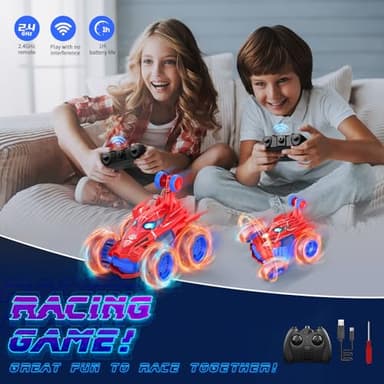 Spider remote control car rc cars toys,Cool rechargeable stunt rc car with 360 flips 4WD wheel with bright light,Fun outdoor toys gifts for kids birthday or Chritmas age 4 5 6 7 8 9 10 11 12 years old - Image 3
