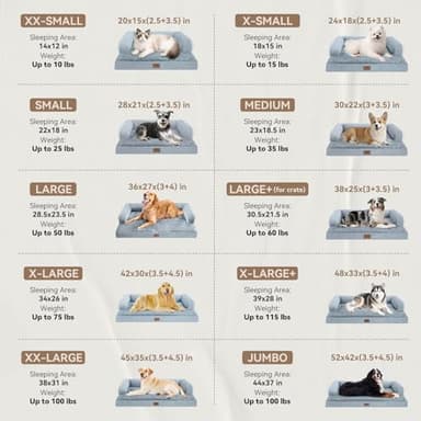 Large Dog Bed Orthopedic Washable - Beds Bolster Pet - XXL XXLarge Big Dogs - Memory Foam - Couch Sofa - Waterproof with Removable Cover - Grey Dog Bed - Image 2