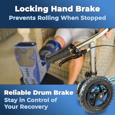 KneeRover Quad All Terrain Knee Scooter for Adults for Foot Surgery Heavy Duty Knee Walker for Broken Ankle Foot Injuries Recovery - Leg Scooter Best Knee Crutch Alternative (Metallic Blue) - Image 8