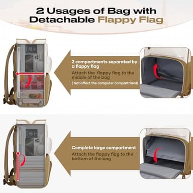 Maelstrom Travel Backpack for Women Men,Laptop Backpack Fits 15.6-17.3 Inch Laptop, Nurse/Teacher/Work Bag with Insulated Lunch Box,Water Resistant Carry On Backpack,Khaki-Beige - Image 2