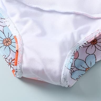 Toddler Girl Swimsuit One Piece Bathing Suit Summer Daisy Baby Bathing Suit Strap Swimming Beachwear Suit Orange Toddler Swimsuit Girl 18-24 Months - Image 7