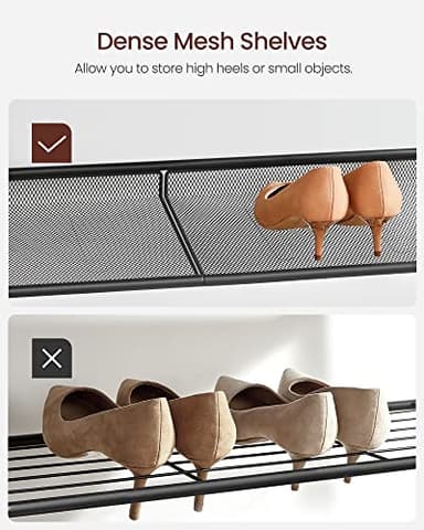 VASAGLE Shoe Rack for Entryway, 5-Tier Shoe Rack Organizer with Storage Shelves and Spacious Top, Freestanding, Adjustable, Industrial, Rustic Brown and Ink Black ULBS038B01 - Image 4