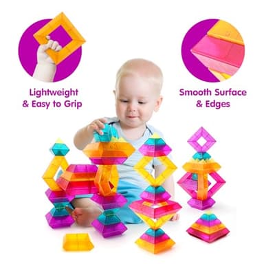 Building Block Sets for Kids 3 4 5 6 Year Old, 30 Pcs Stacking Blocks Toys for Boys Girls, STEM Preschool Learning Activities Educational Light Table Toys Gifts for Toddlers Children - Image 7