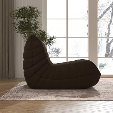 Bean Bag Chair, Memory Foam Bean Bag Sofa Large Bean Bag Chair for Adults, Bean Bag Chairs for Teens with High Density Comfortable Foam, Bean Bag for Living Room, Bedroom (Coffee) - Image 7