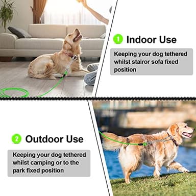 jenico Dog Tie Out Cable, 10/15/20/30/40/50/70/100/150FT Runner Cable with Swivel Hook and Shock Spring, Dog Leash Run Tether for Yard Outdoor and Camping,for Small to Medium Pets Up to 500 LBS - Image 6