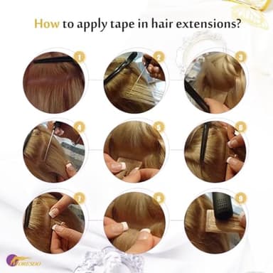 Moresoo Tape in Hair Extensions Human Hair,22 Inch 10 Pcs 25 Gram,#8/22/8 Balayage Light Brown and Platinum Blonde, Seamless Hair Extensions Fashion - Image 9