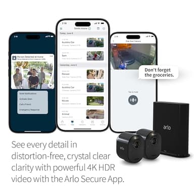 Arlo Ultra 2 Spotlight Camera 4K HDR (2 Cameras, SmartHub Included & Required) | Wireless Home Security Camera | Color Night Vision, Motion Sensor, 180º View, 2-Way Audio, Black - Image 5
