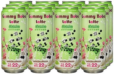 O's Bubble Gummy Boba Latte Canned Bubble Tea Drink With Chewy Boba Pearls (Konjac), 22% whole milk blend, 470ml(15.9 fl oz/can), MATCHA, (Pack of 12) - Image 6
