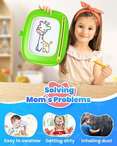 Seimome Toddlers Toys Ages 1-3, Magnetic Drawing Board, Doodle Board Pad Learning and Educational Toys for 18 Months Baby 1-3 Yr Kids Birthday Gifts - Green - Image 6