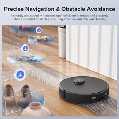 Roborock Qrevo Edge S5A Robot Vacuum and Mop, 18,500Pa, Zero-Tangling, DuoDivide Main Brush, FlexiArm Side Brush, Hot Water Mop Washing & Self-Cleaning, Warm Air Drying, Self-Emptying, Black - Image 6