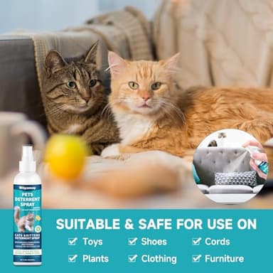 Woyamay Cat Deterrent Spray, Cat Scratch Deterrent for Furniture, Cat Repellent Spray to Keep Cats Away, Cat Repellent Spray for Furniture Indoor & Outdoor, Prevent Scratching, Digging & Chewing 200ml - Image 4