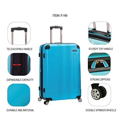 Rockland London Hardside Spinner Wheel Luggage, Blue, 3-Piece Set (20/24/28) - Image 7