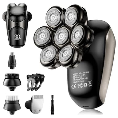 SHPAVVER Head Shavers for Bald Men: 5-in-1 Electric Razor - IPX7 Waterproof Shaving Grooming Kit for Balder - Turbo Speed & Precision Blades (Gold) - Image 1