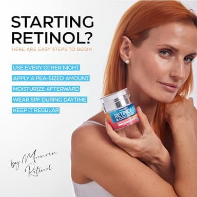 Retinol Cream for Face with Hyaluronic Acid, Day-Night Anti-Aging Moisturizer for Women, Men, Collagen Cream for Face Reduces Wrinkles, Dryness, 1.85 Oz - Image 5