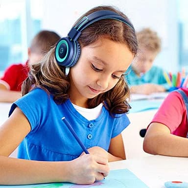 Kids Headphones - noot products K11 Foldable Stereo Tangle-Free 3.5mm Jack Wired Cord On-Ear Headset for Children/Teens/Boys/Girls/Smartphones/School/Kindle/Airplane Travel/Plane/Tablet (Navy/Teal) - Image 7