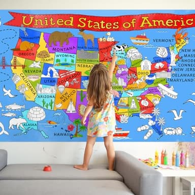 Gatherfun USA Coloring Activity - Large 31.5x 72 Educational Poster - Ideal for School Events & Birthday Parties, Multi-Use as Classroom Wall Décor or Table Cover - Image 8