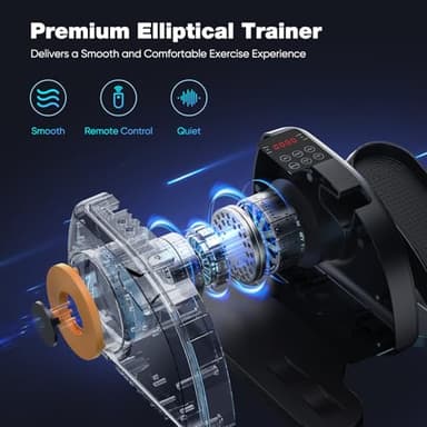 OLIXIS Under Desk Elliptical Machine, Compact, Quiet & Portable Pedal Exerciser with Adjustable Speed, LED Display, Ideal Mini Elliptical for Home or Office Workout - Image 4