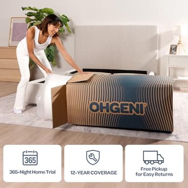 OhGeni 12 Inch Queen Size Mattress, Cooling Gel Memory Foam Bed Mattresses in a Box, Cool Touch Surface, Medium Feel, Ergonomic Support, Pressure Relief, CertiPUR-US Certified Foam, Designed in USA - Image 9