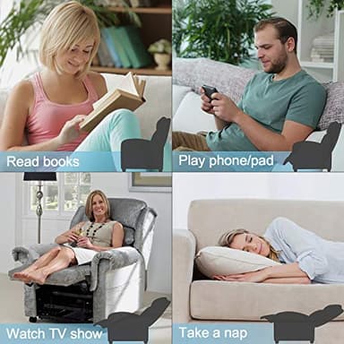 Furniwell Massage Recliner Chair for Living Room Adjustable PU Leather Reclining Chair Home Theater Seating Modern Winback Single Sofa for Adults with Footrest (Leather, Black) - Image 6