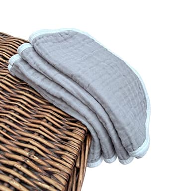 Muslin Burp Cloths Large 20 by 10 Inches 100% Cotton 6 Layers Extra Absorbent and Soft (Grey) - Image 3