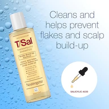 Neutrogena T/Sal Therapeutic Dandruff Shampoo, Scalp Build-Up Control, 3% Salicylic Acid, Scalp Psoriasis Treatment, Seborrheic Dermatitis Shampoo, Clears & Controls Flakes, Fragrance Free, 4.5 fl oz - Image 4