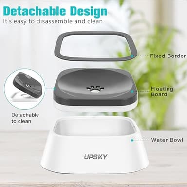 UPSKY No-Spill Pet Water Bowl, Slow Water Feeder, No-Slip Pet Water Dispenser 35oz Feeder Bowl for Dogs and Cats - Image 2