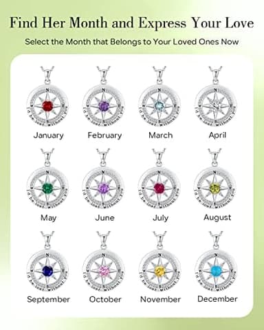 S925 Necklace Gift for Wife |Compass Jewelry |Women Anniversary |Sterling Silver |Girlfriend Birthday Gifts for Her Valentines |I'd be Lost without You |Jewel 18K Gold - Image 7