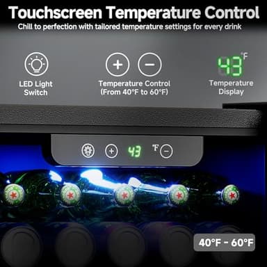 Feelfunn Beverage Refrigerator Cooler - 12 Bottle 50 Can Mini Fridge with Glass Door, Soda Wine Beer Drink Fridge - Small Refrigerator for Office Home Bedroom Dorm Bar, 1.3 Cu.Ft, Black - Image 3