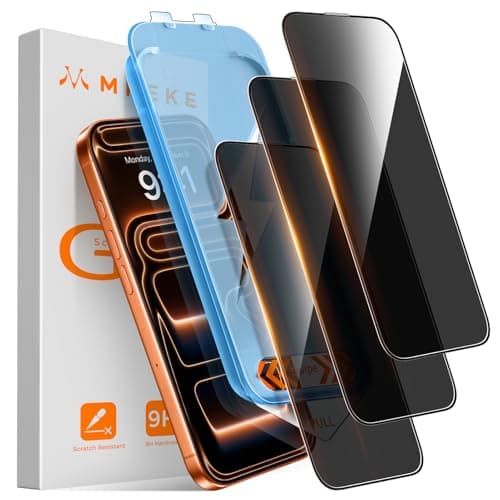 Mkeke for iPhone 17 Pro Max Privacy Screen Protector 3 Pack, 25° Anti Spy & Auto Installation Privacy Screen Protector 9H+ Hardness Full Edge Coverage Tempered Glass for iPhone 17 Pro Max 6.9 inch 2025 - Image 1