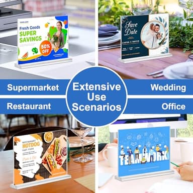 Acrylic Sign Holder 7x5, 6 Pack Clear Double Sided Table Menu Display Stand Suitable for Restaurants, Office, Store, Hotels - Image 7