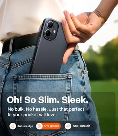 TORRAS Magnetic Slim Fit for iPhone 17 Case, Ultra-Thin Compatible with MagSafe, Stronger Magnetic + Thinner, Lightweight Matte Anti-Scratch Hard PC Cover Phone Case for iPhone 17, Black - Image 6