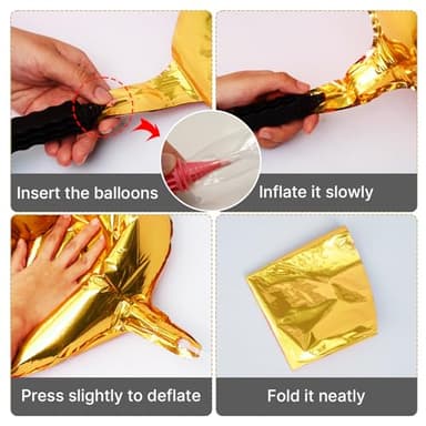PartyWoo Metallic Gold Foil Balloons 20pcs Different Sizes Pack of 22 15 10 Inch Large Round Foil Orbz 4D Inflatable Mirror Ball Mylar Balloons for Graduation Birthday Baby Shower Party Decorations - Image 5