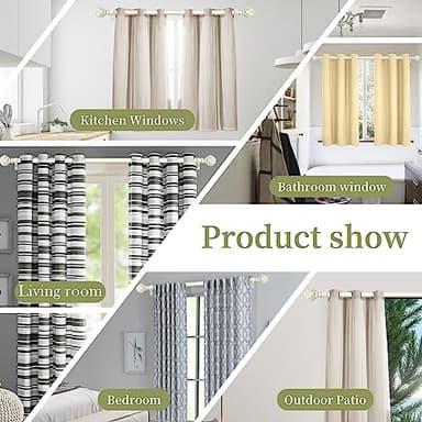 TANGWIN White Farmhouse Curtain Rods for Windows:36-88" Heavy Duty Adjustable Curtain Rod for Bedroom Living Room,Boho Decorative Rustic Drapery Rods with Vintage Coastal Texture Finials,Antique White - Image 5