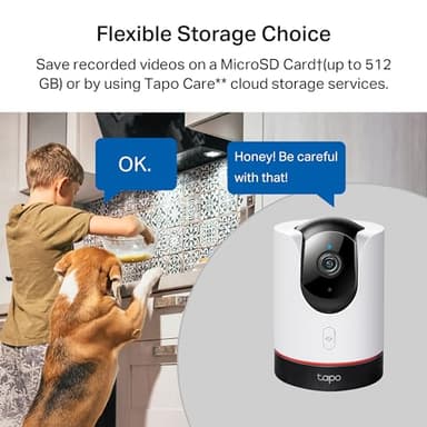 TP-Link Tapo 2K QHD Pan/Tilt Wi-Fi Camera | Apple HomeKit | Physical Privacy Mode | Color Night Vision | Motion Tracking | 2-Way Audio | Local/Cloud Storage | Works w/Alexa&Google Home | (Tapo C225) - Image 10