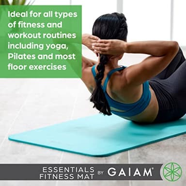 Gaiam Essentials Thick Yoga Mat Fitness & Exercise Mat with Easy-Cinch Carrier Strap, Purple, 72"L X 24"W X 2/5 Inch Thick, 10mm - Image 7