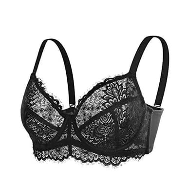 HSIA Minimizer Bra for Women - Plus Size Lace Full Coverage Womans Bra Unlined Underwire Bra for Heavy Breast Black - Image 6