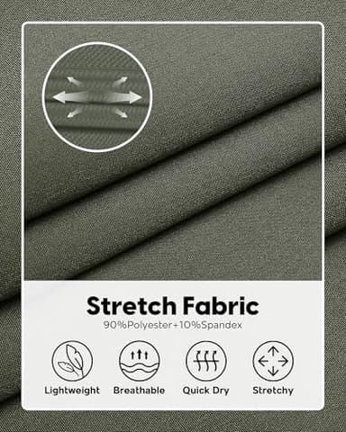 maamgic Men's 5 Inseam Casual Classic Fit Shorts Men with Multi-Pocket Workout Short Hybrid Quick Dry Short Pants - Image 3