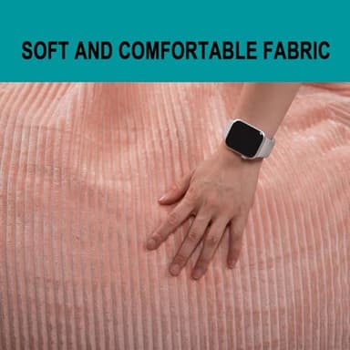 Classic Bean Bag Chair, with Faux Rabbit Fur Cover for Teens and Kids, Memory Foam Bean Bag Chairs, Ultra Soft Faux Fur Fabric, 2.5 feet Round Fluffy Bean Bag Sofa - Image 5