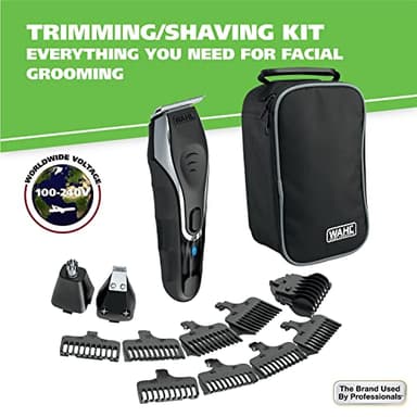 Wahl Aqua Blade® Rechargeable Wet/Dry Lithium-Ion Deluxe Beard Trimmer for Men - Interchangeable Heads for Detailing, Hair, Mustache and Body Grooming - Model 9899-100 - Image 3