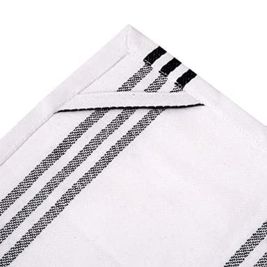 Urban Villa Kitchen Towels 100% Cotton Pack of 6, Highly Absorbent Quick Drying Super Soft Premium Dish Towels for Kitchen with Hanging Loop Hand & Tea Towels - 20x30 Inch, (Black & White, Striped) - Image 6