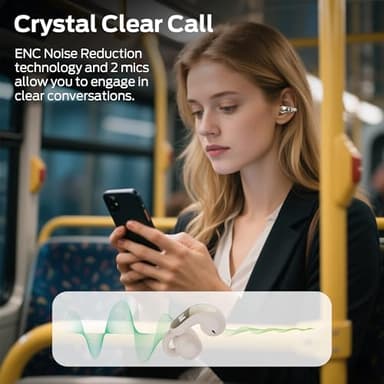 Monster Open Ear AC228 Wireless Headphones, Clip-On Earbuds, Adaptive Comfort, Immersive Audio, Bluetooth 6.0 Open Ear Earbuds with ENC Clear Call, 30H Playtime, IPX5 Water Resistant for Sport, White - Image 5