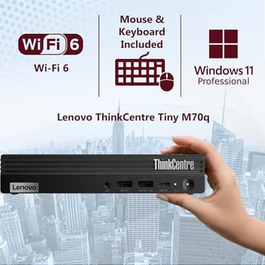 Lenovo ThinkCentre Tiny M70q Gen 5 Intel 10-Core i5-14400T (Beat i7-13700T), 32GB DDR5 RAM, 1TB NVMe, WiFi 6, Bluetooth, RJ-45, DP Port, HDMI, W11P, Business Desktop, 3 Yr Wty - Image 3
