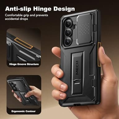 TONGATE for Z Fold 7 Case with Privacy Screen Protector, [Built-in Slide Camera Cover & Stand] [Anti Spy] Military Grade Drop Phone Case for Samsung Galaxy Z Fold 7 with Belt Clip, Black Privacy - Image 6