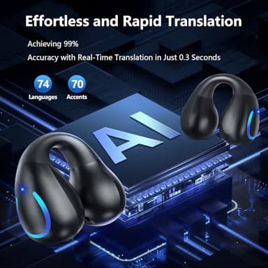 AI Translation Earbuds Real Time 144 Languages Translator Ear Buds Audifonos Traductores Inglés Español Wireless Clip On Earbuds Bluetooth Headphones for Travel Business Meeting Learning 321312 - Image 2