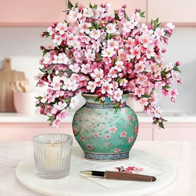 Freshcut Paper Pop Up Cards, Japanese Cherry Blossoms, 12 Inch Life Sized Forever Flower Bouquet 3D Popup Greeting Card, Birthday Cards, Valentine's Day Card, Blank Notecard & Envelope - Image 6